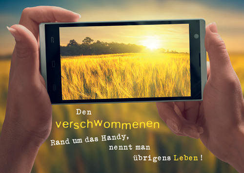 Postkarte A6 Lustig Verschmommenen Rand Um Das Handy Ceres Webshop