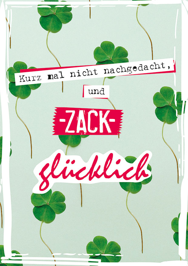 Postkarte A6 +++ LUSTIG +++ ZACK GLÜCKLICH LTS