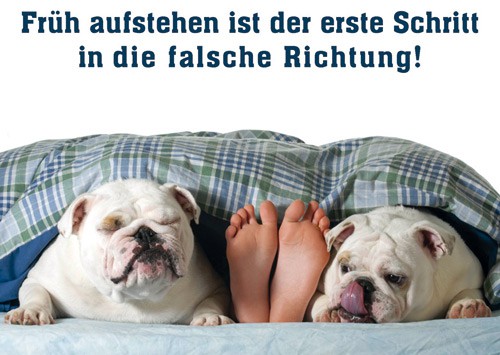 Postkarte A6 +++ LUSTIG +++ FRÜH AUFSTEHEN LTS