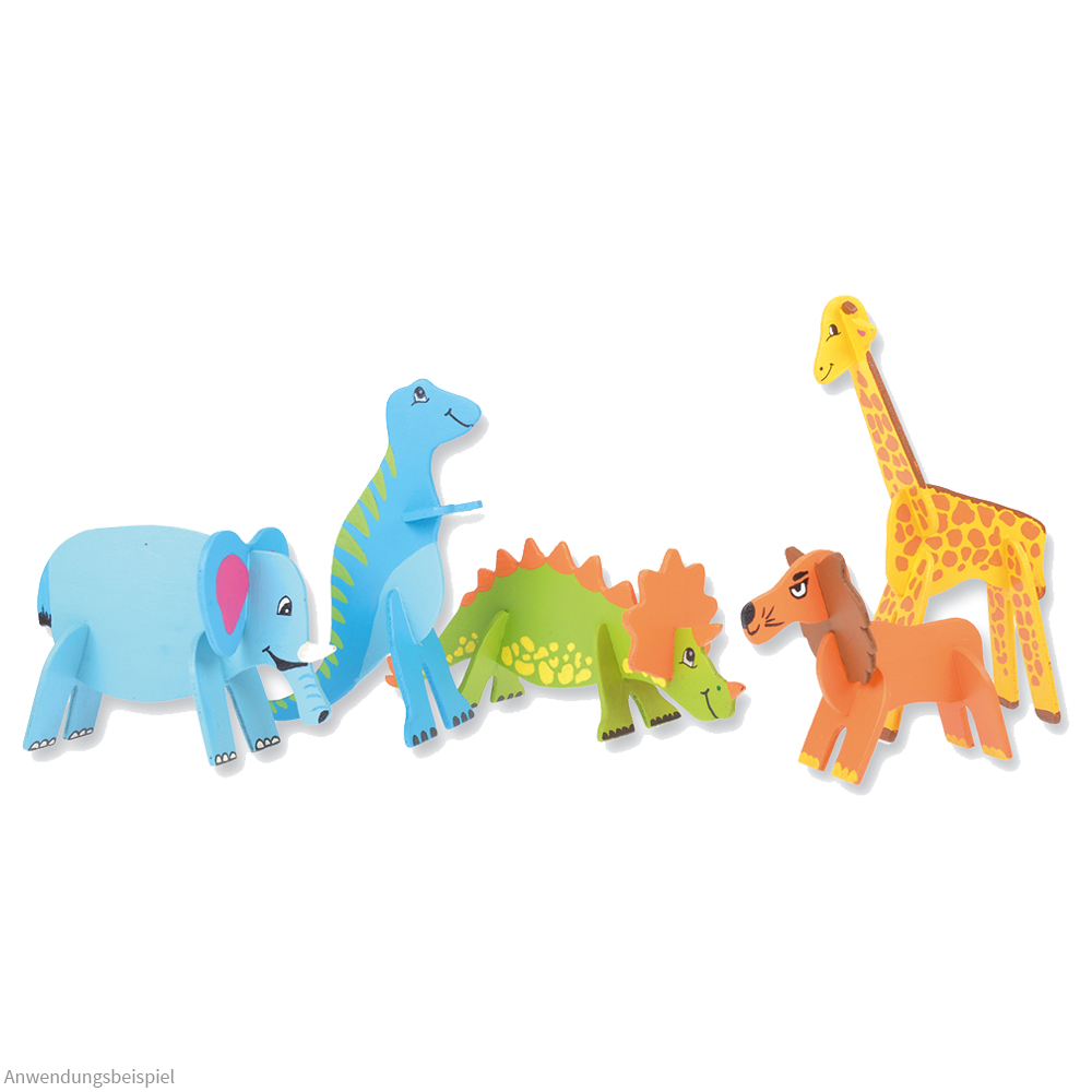 Dinosaurier Dinos Steckbausatz Holz Bastelset Bausatz für Kinder ab 9 Jahren
