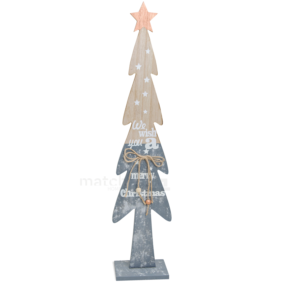 Tannenbaum Holz Wish you Merry Christmas Weihnachtsdekoration 1 Stk