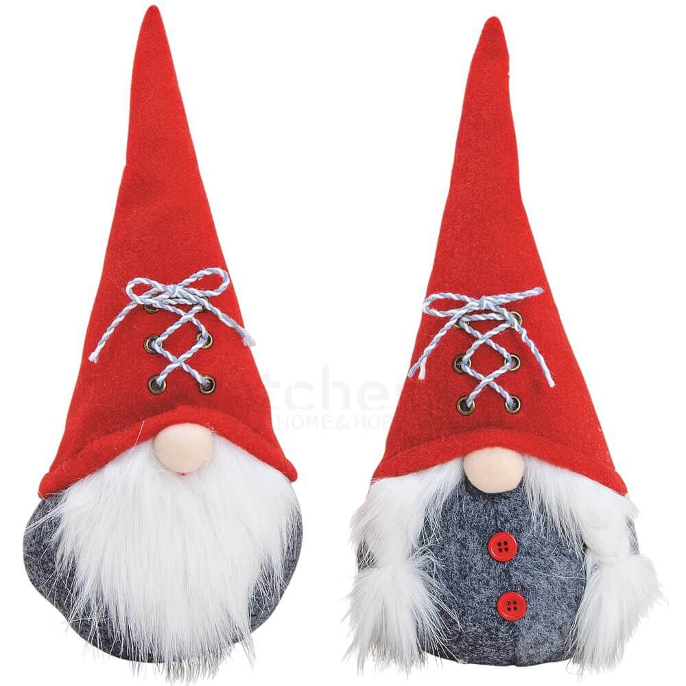 Wichtelfrau & Wichtelmann Weihnachtswichtel Filz Figuren rot grau 2er