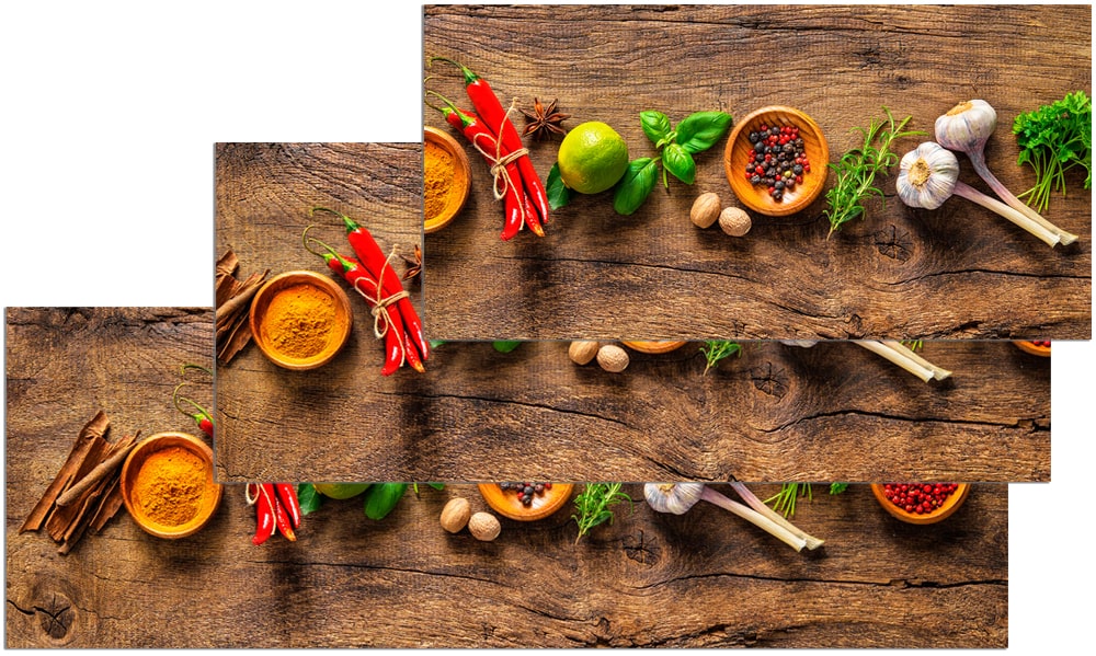 Teppichläufer Küchenläufer Teppiche Gemüse Kräuter Holzoptik waschbar 3