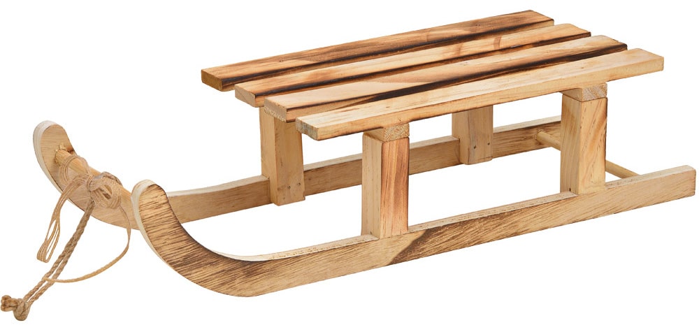 Deko Schlitten Minischlitten Holzschlitten Dekoration Holz braun 1 Stk