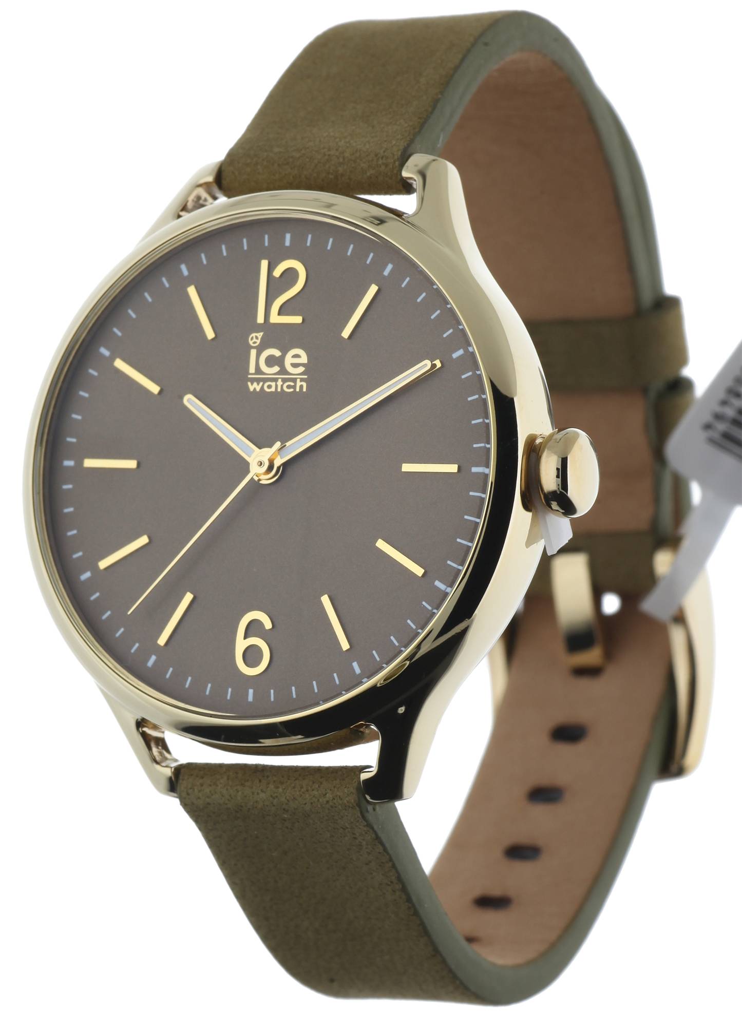 Ice Watch Damenuhren Gold Lederarmband Damenuhr Ice Watch Uhr Grau - Main Image