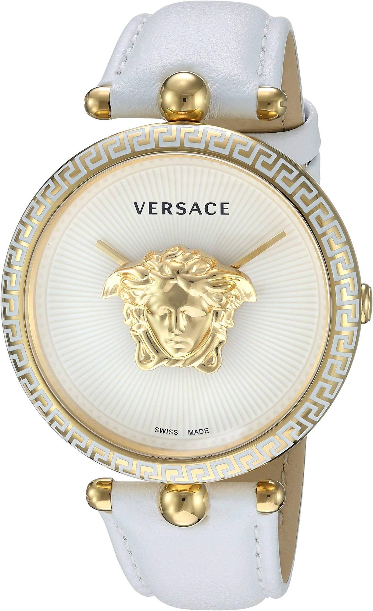 Versace Damenuhr Palazzo Empire Weißes Leder Gold Stahl 39mm VCO04 0017