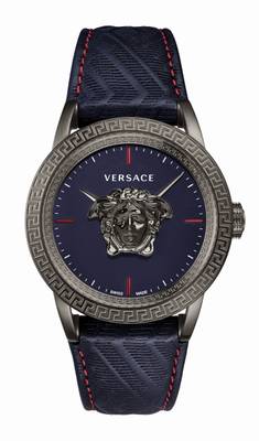 VERSACE Palazzo Empire 腕時計 ブルー レザーブレスレット VERSACE Palazzo Empire 腕時計 ブルー レザーブレスレット
