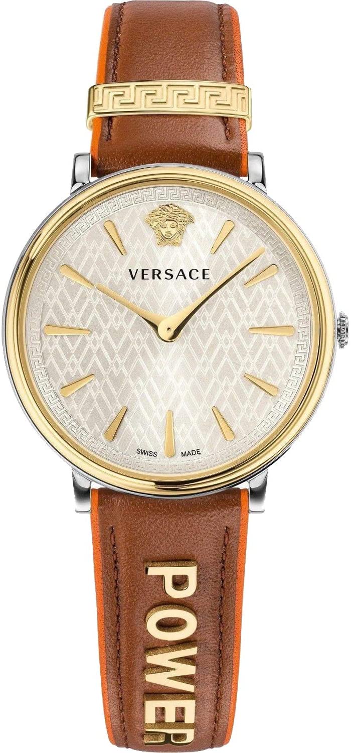 versace watch leather