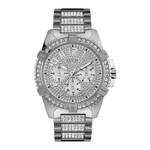 Guess Mens Watch silver 48 mm stainless steel FRONTIER W0799G1