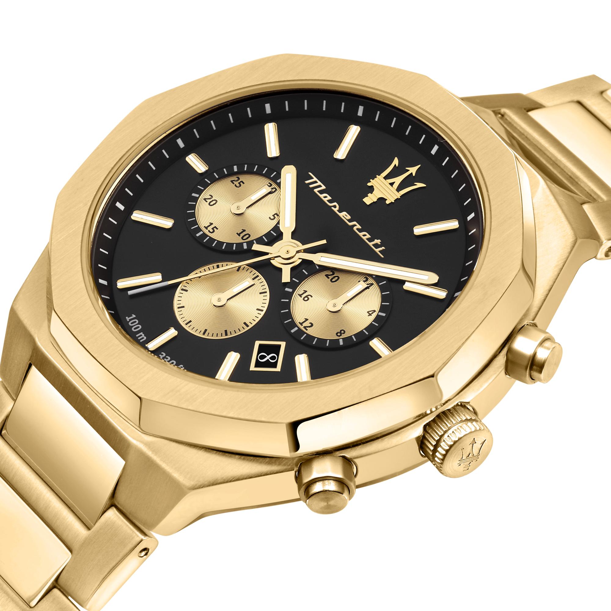 Maserati Herren Armbanduhr STILE 45 mm Armband Edelstahl 