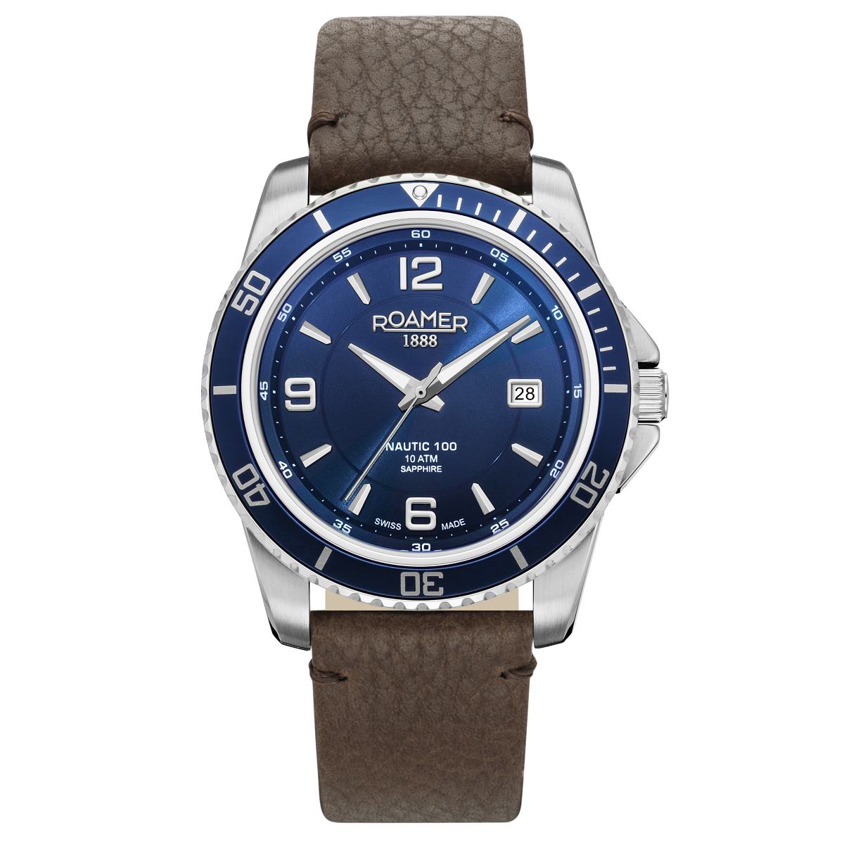 Roamer Nautic Chrono 100: Orologio Uomo Quarzo Sportivo Con Cassa Acciaio E Quadrante Blu - 862837-41-45-20