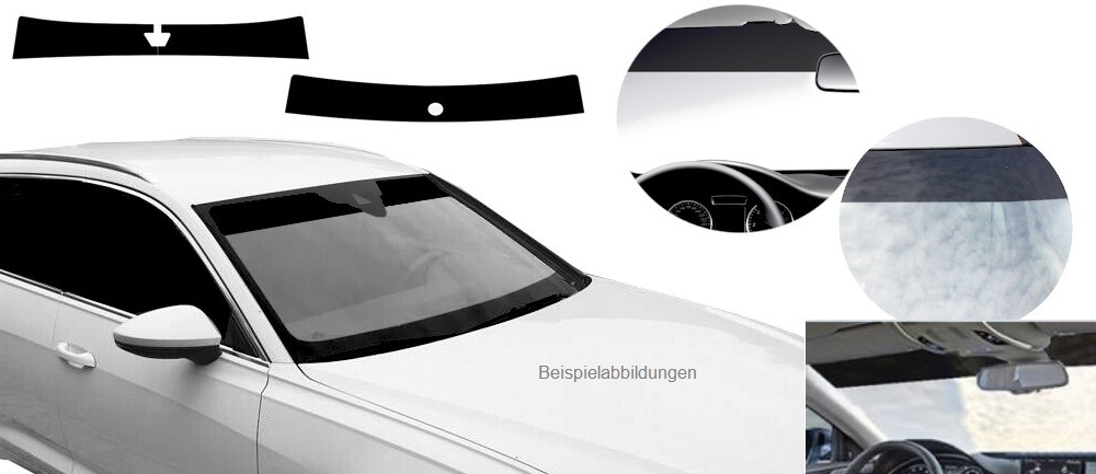 Blendschutzstreifen Frontscheibe passgenau mit Spiegelaussparung für Seat  Ibiza 3-Türer 4. Generation 6J 2008 1-tlg.
