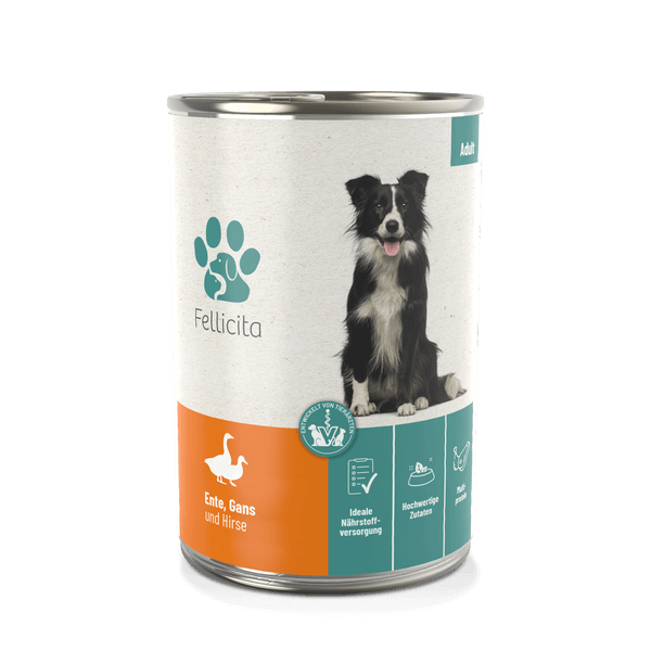 Hundenassfutter Hirsch mit Gemse & Hirse fr adulte Hunde 300g | Fellicita