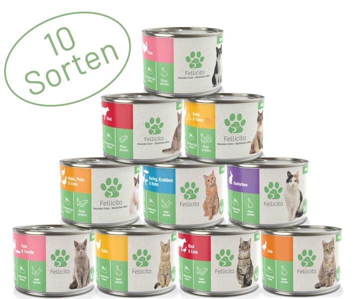 Katzennassfutter Probierpaket fr adulte Katzen 200g | Fellicita