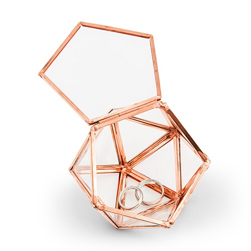 geometrische Ringbox aus Glas, van harte