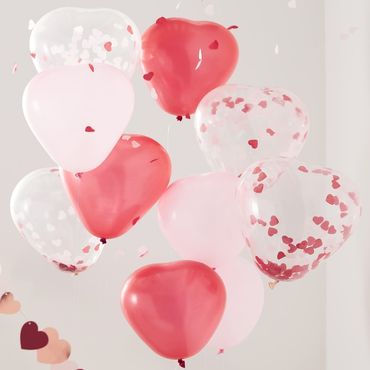 6 Crystal Ballons Herzen mint klar transparent Partydeko Luftballons Hochzeit