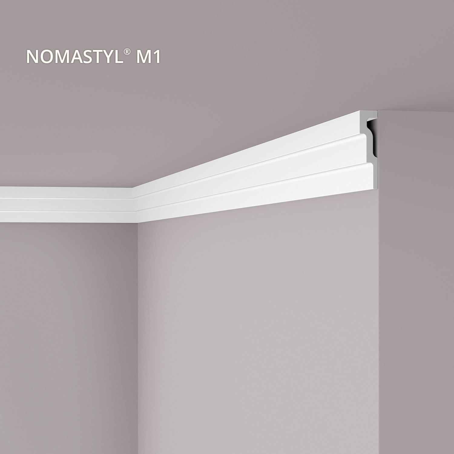 NOËL & MARQUET Stuckleiste Nomastyl Plus B1 NMC Polystyrol 78 x 66 x 2000  mm Weiß