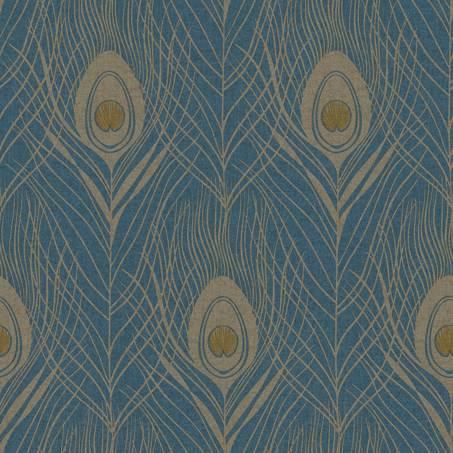 Gold Feathers Fabric, Wallpaper and Home Decor