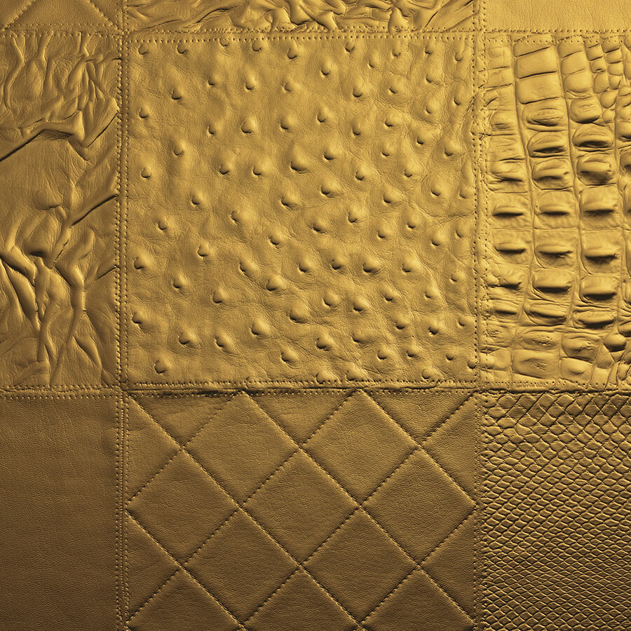 Panneau Mural Cuir Luxe WallFace 13926 – Motif Géométrique Or – 2,6 M² (260x100 Cm)