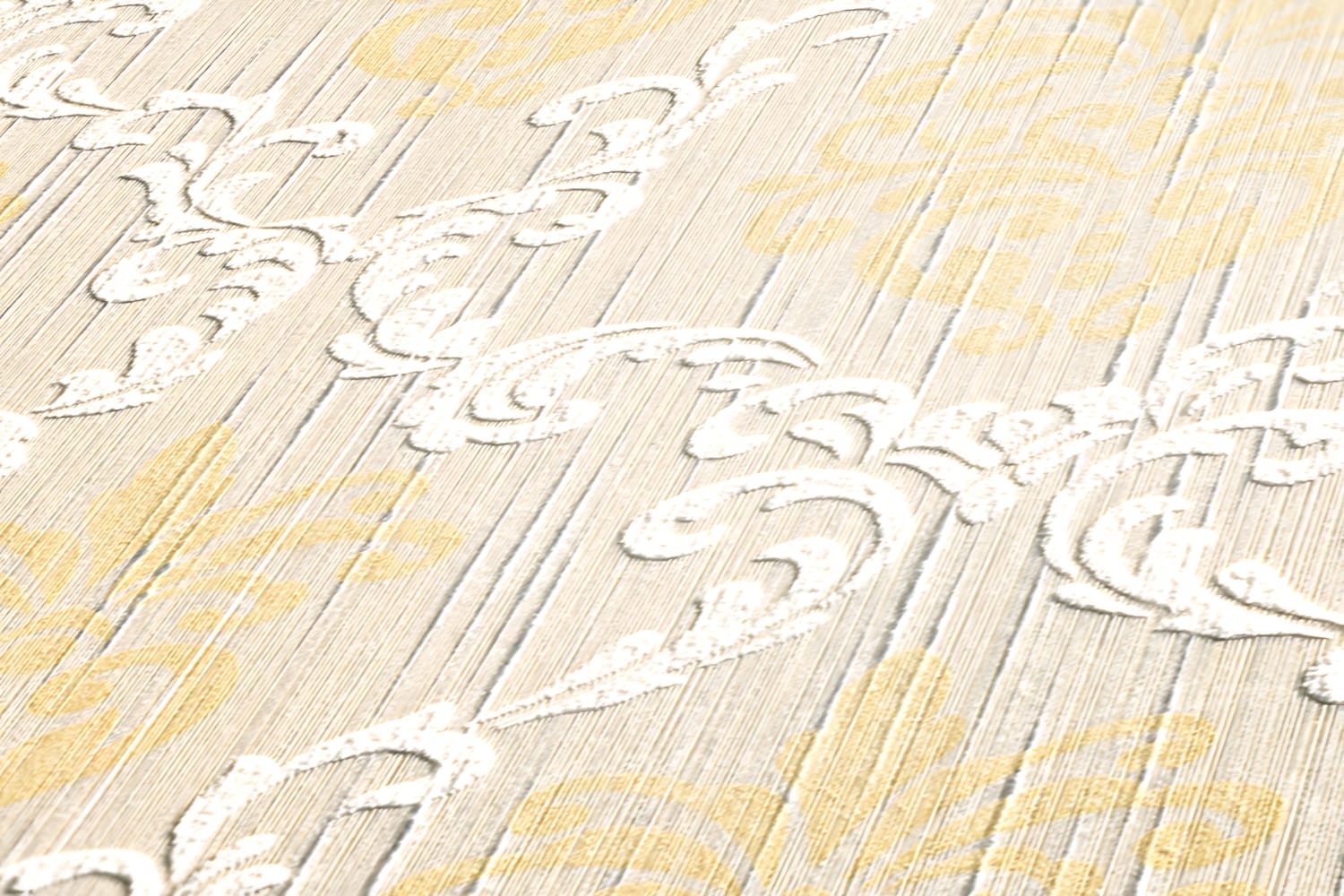 Profhome 956297-GU Textiloptik Tapete strukturiert im Barock-Stil matt 5,33 m2