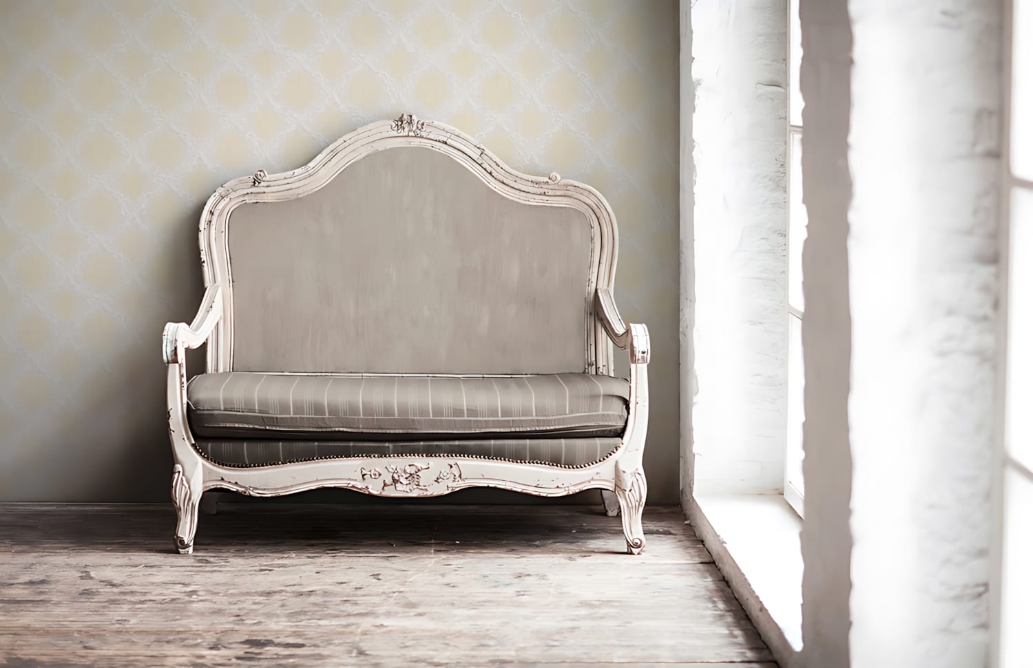 Profhome 956297-GU Textiloptik Tapete strukturiert im Barock-Stil matt 5,33 m2