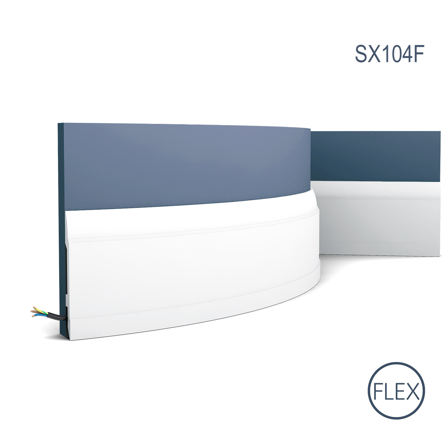 Sockelleiste Orac Decor SX104F LUXXUS flexible Zierleiste Stuckleiste Modernes Design weiß