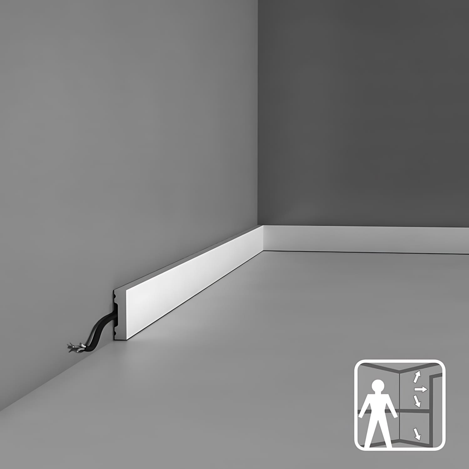 Sockelleiste Orac Decor AXXENT SX162 SQUARE Sockelleiste Wandleiste Zierleiste 2 m