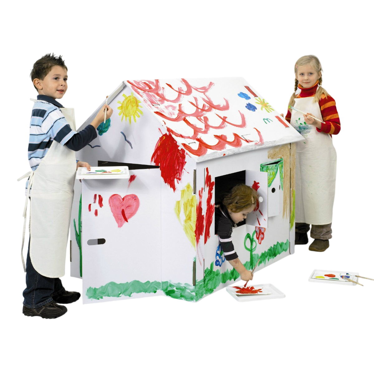 Indoor Spielhaus aus Pappe zum Basteln und Bemalen kaufen