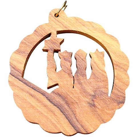 Holz Deko Anhänger Weihnachten, Olivenholz rund, Hl 3 Könige, 6cm