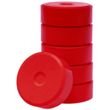 Tempera-Blöcke 55mm dunkelrot 6 Stück - hochwertige Tempera Farb Pucks / Farbtabletten
