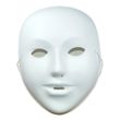 Kindermaske zum Bemalen Kunststoff weiß für Fasnacht, Karneval, H 18cm