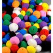 100 Pompons mit Loch für Pompom-Kette - Pom Poms zum Auffädeln