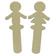 10 Holzfiguren - Mann & Frau je 5x - Blumentopfstecker Stabpuppe Holz natur