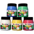 Outdoor Dekofarben Set 5x 250ml - Rot, Gelb, Grün, Blau, Weiß - Bastelfarben für draußen