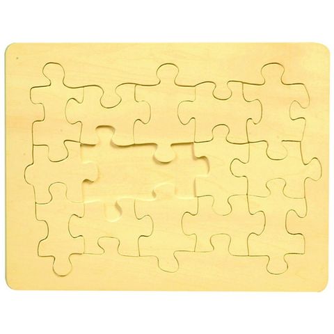 Puzzle Selber Bemalen - Blanko Holz-Puzzle Rechteck, 12 Teile, 38x28 cm
