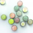 12 Magnete farbig zum Basteln - Epoxy Scheibenmagnete Ø 10 x 4mm Frühlingsmotive
