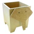 Stiftebecher Stiftebox Elefant aus Holz natur zum Selbstgestalten 12x8,5x10cm