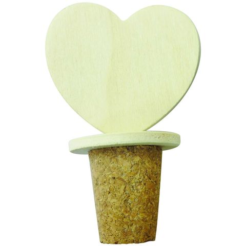 6 Zierkorken Holz Herz Flaschenkorken Mit Motiv Herz Aus Holz Natur Zum Bemalen Piccolino