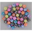 Polymerperlen rund 10mm Bunt Mix Blumen Millefiori in schönen Farben, 50 Stk