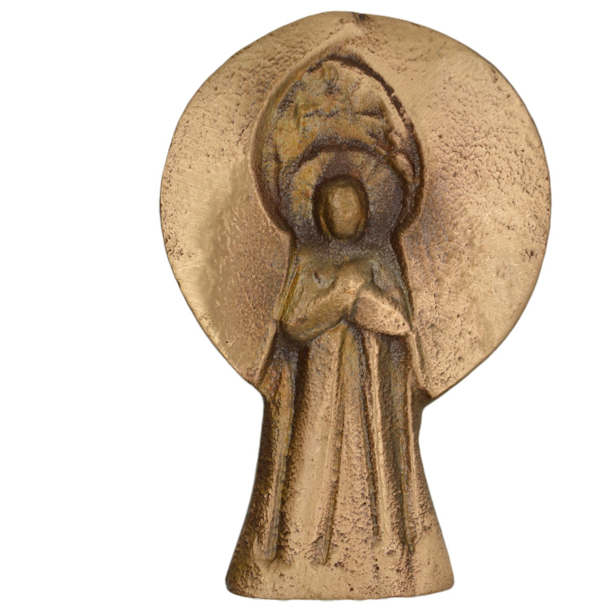 Handschmeichler - LTS plentyShop Kind, Bronze Vorderseite | 5,5cm betend, mit Engel Rückseite