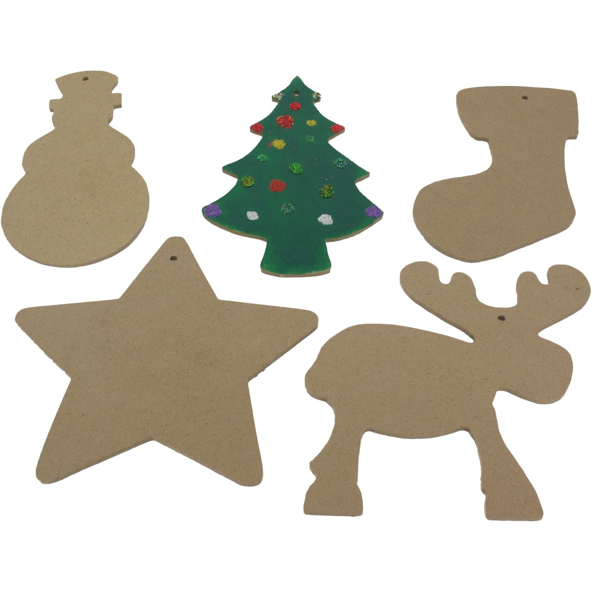 Kit De Bricolage Noël : 295 Pièces Pendentifs En Bois à Peindre + Accessoires (peintures, Pinceaux, Cordes) - Décoration Enfant