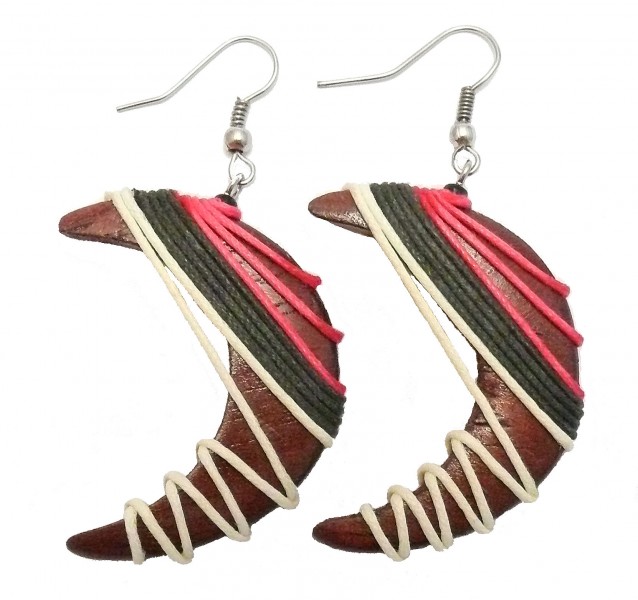 Ohrringe HALBMOND aus Sabo-Wood | vendo-direkt.de