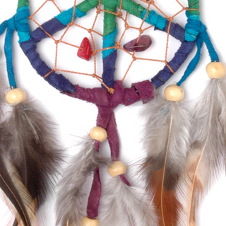 Traumfänger - Dreamcatcher GUTER TRAUM, Ø 6 cm bunt, Länge 25 cm