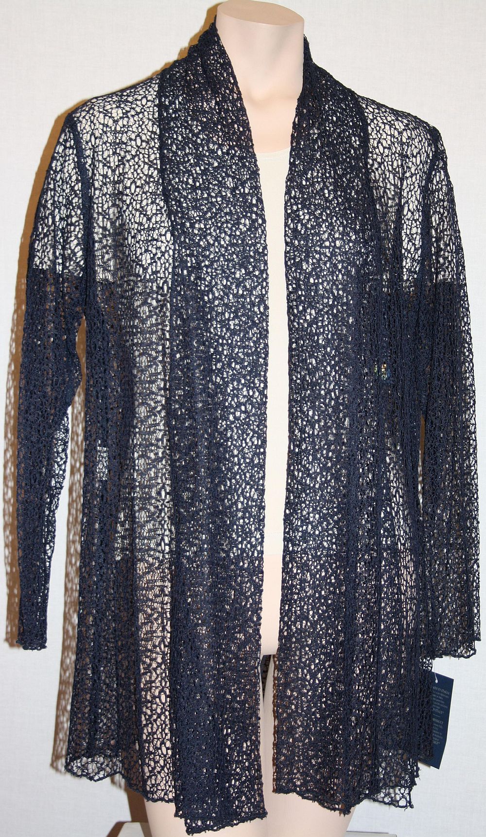 Offene Jacke, Weste, Chasuble, Netzjacke - dunkelblau + schwarz