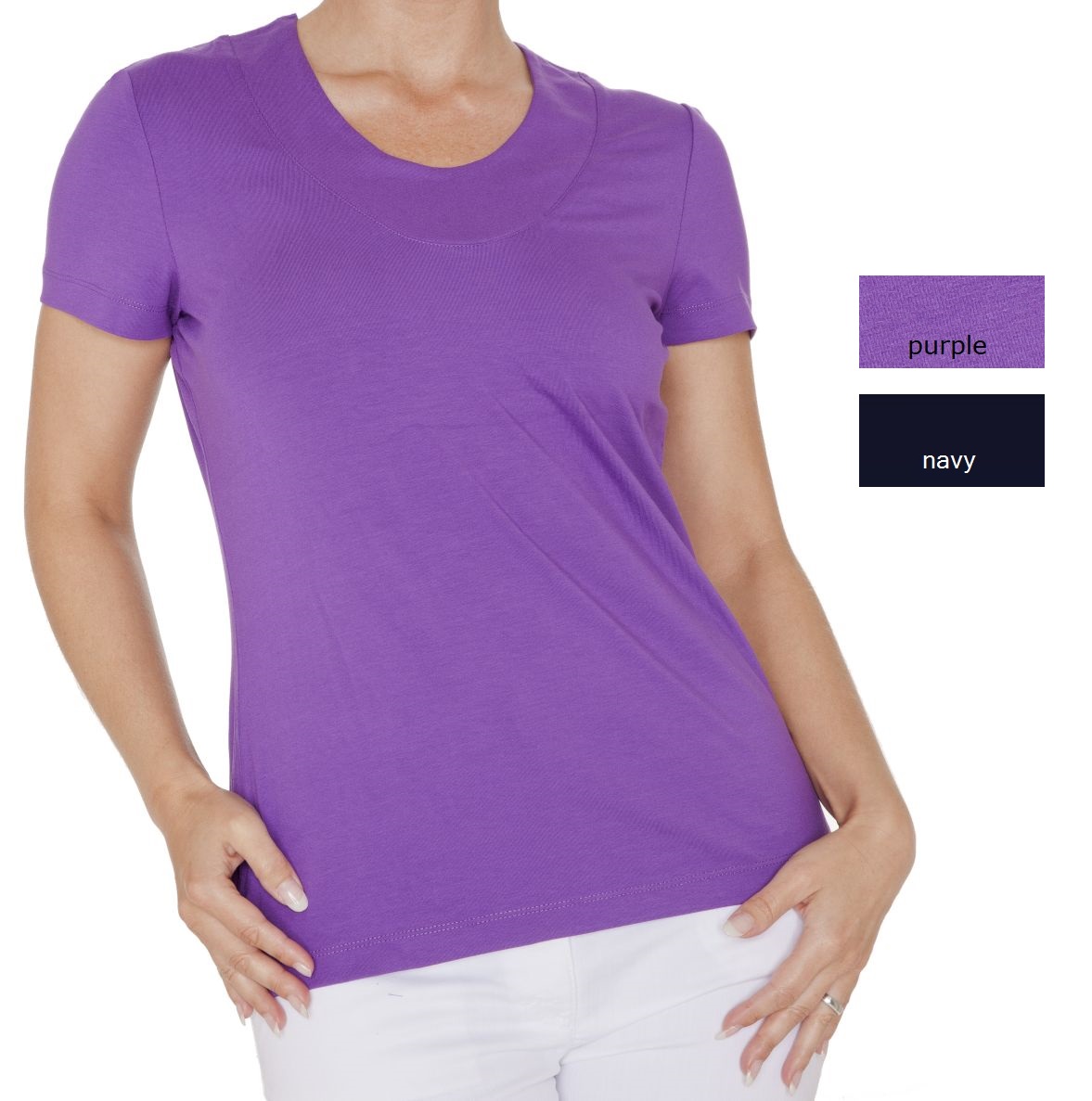 Top Secret Shirt Kurzarm, abgerundeter VAusschnitt Viskose