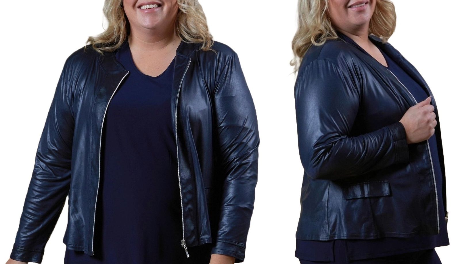 Magna Kurze Jacke in Lederoptik weich leicht, koffertauglich