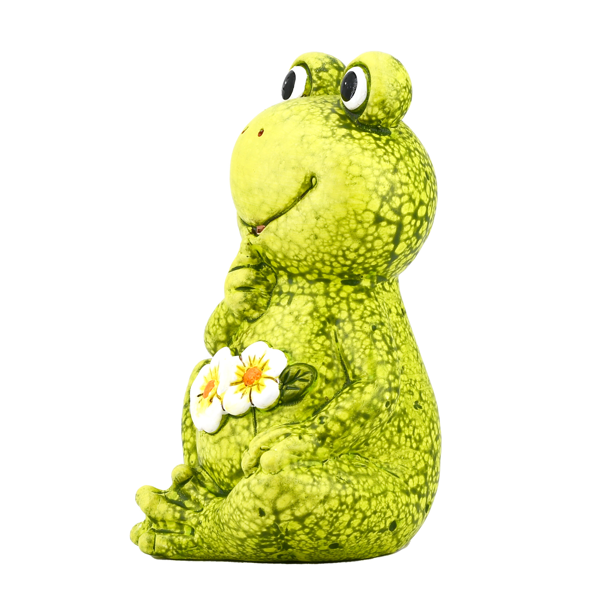 Gartendeko Frosch Figur 11x8x7cm - Keramik Tierfigur Für Garten