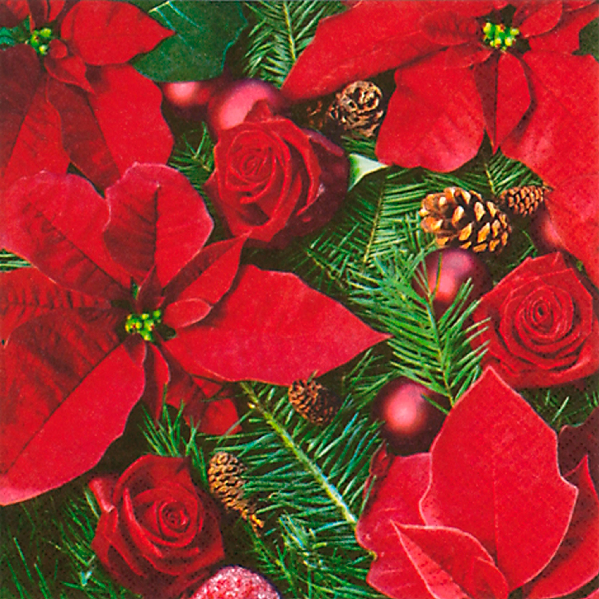 Servietten Papier 33x33cm Weihnachtsstern Motiv 20 Stck Rot / Grn |  Kreativmarkt Butterfly