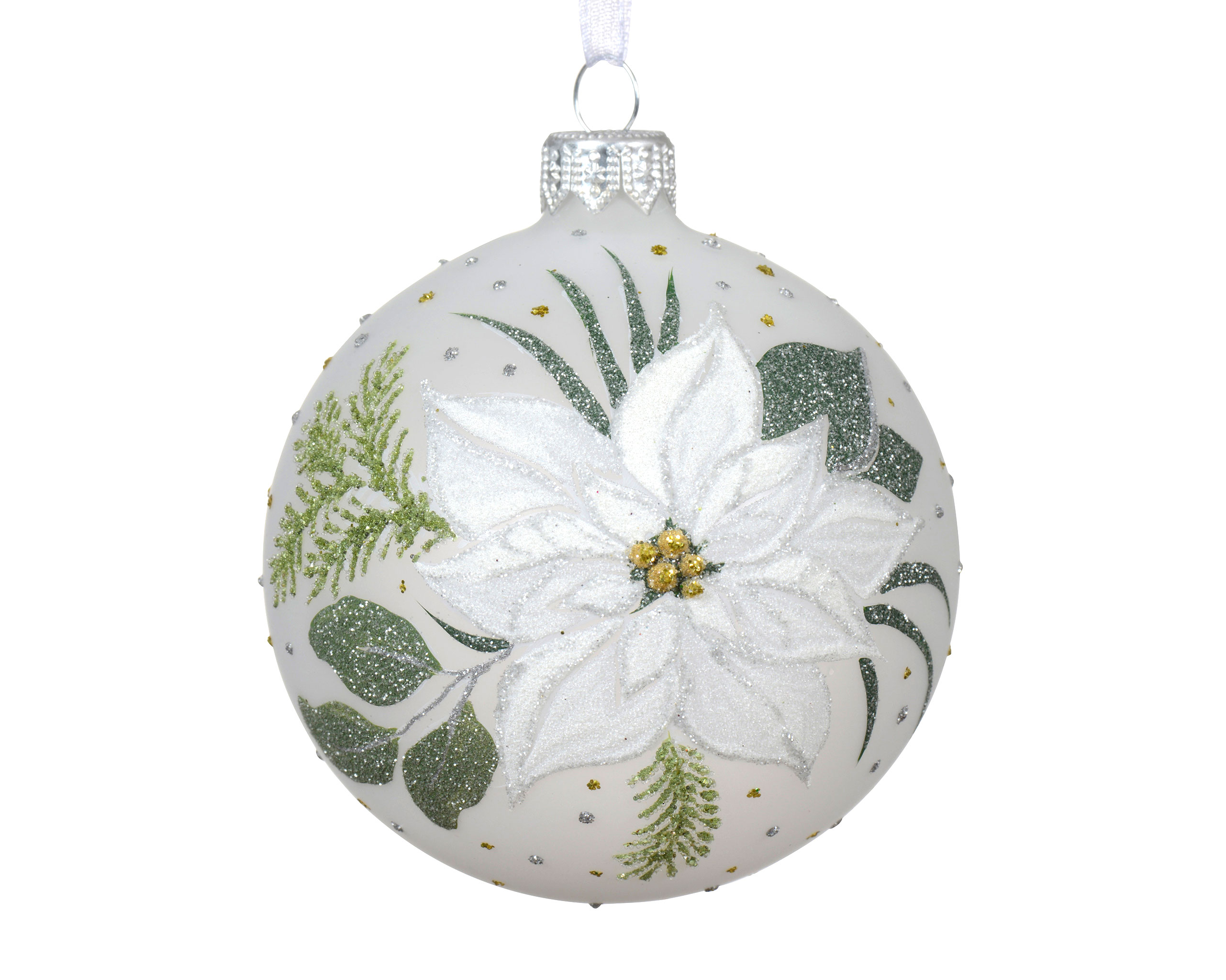 Weihnachtskugeln Glas 8cm Weihnachtsstern Motiv 6er Set Winterwei |  Kreativmarkt Butterfly