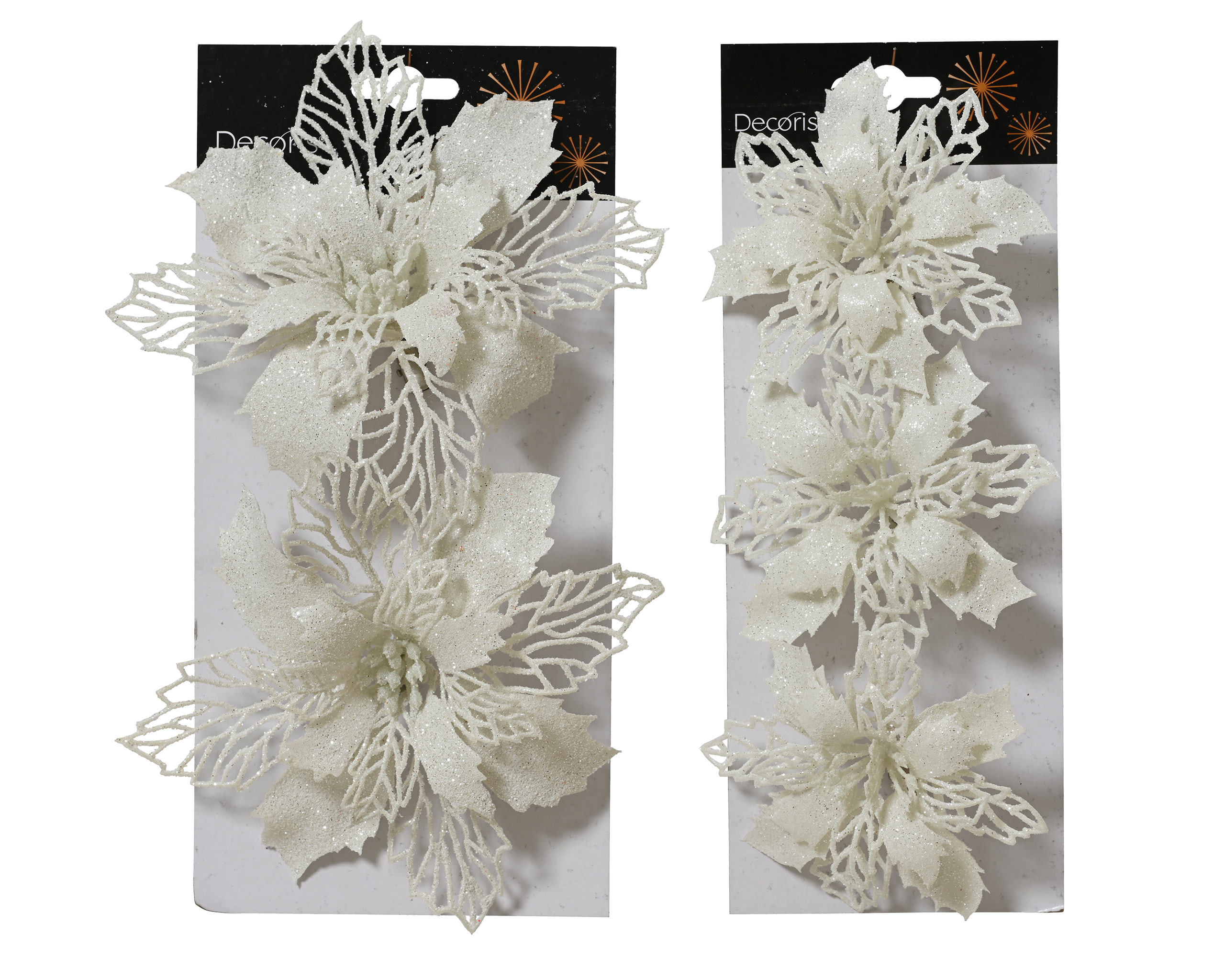Paket] Weihnachtsstern Blten knstlich 11 & 16cm mit Clip 5er Set Wei |  Kreativmarkt Butterfly